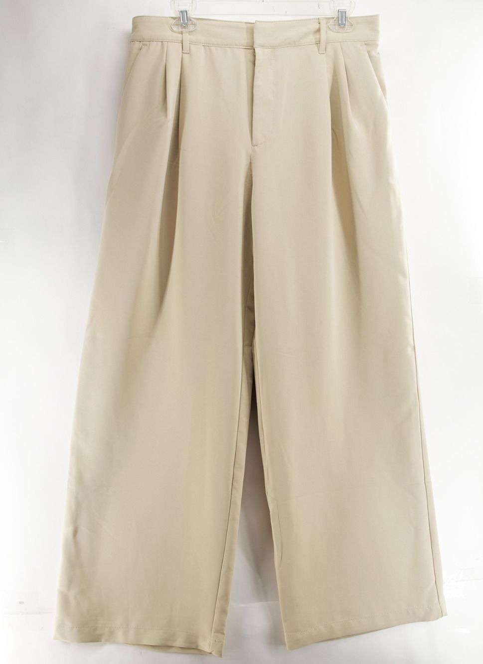 Gap Women's Easy Trouser Pleated Wide Leg Dress Pants Size 14 Beige Tan Khaki